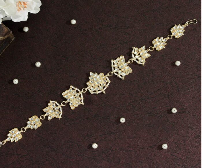 White Color Kundan Matha Patti AJP2023-17