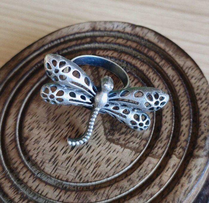 Butterfly Silver Oxidised Ring AJP2023-81