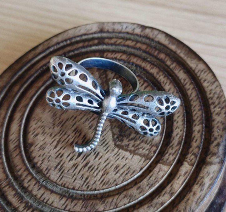 Butterfly Silver Oxidised Ring AJP2023-81