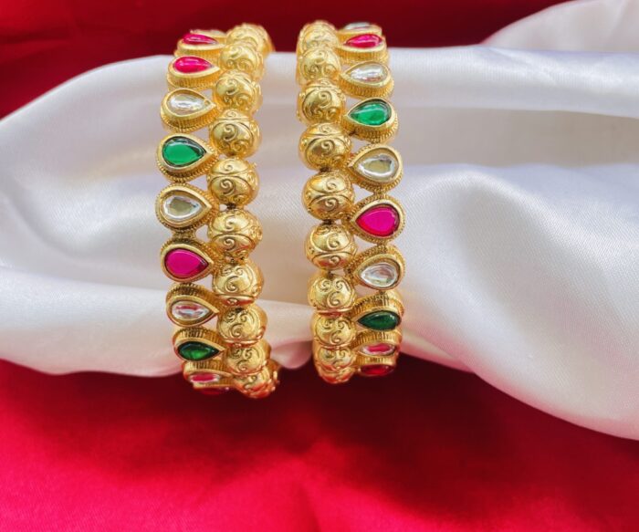 Multicolored Kundan Bangles AJP2024-95