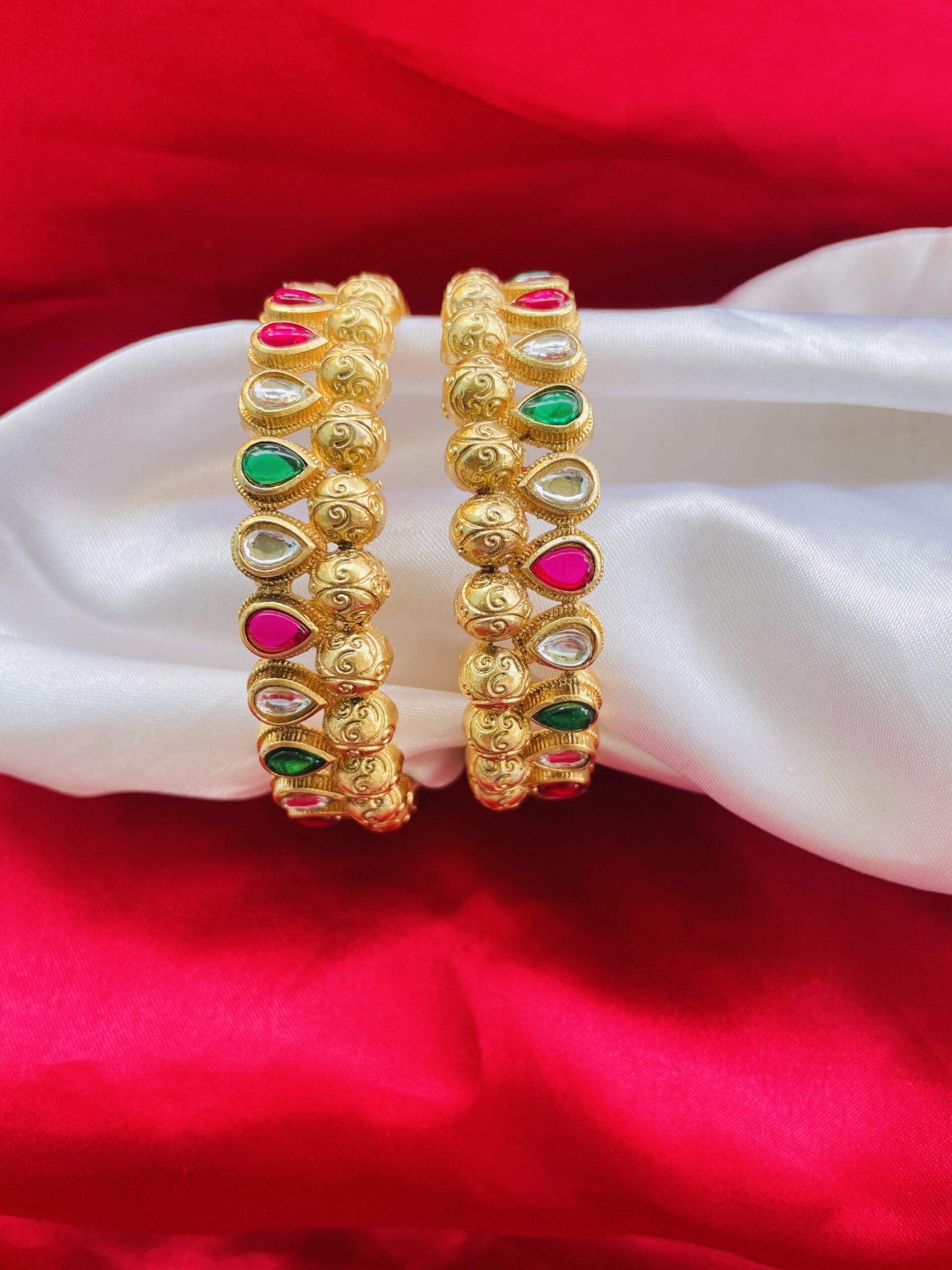 Multicolored Kundan Bangles AJP2024-95