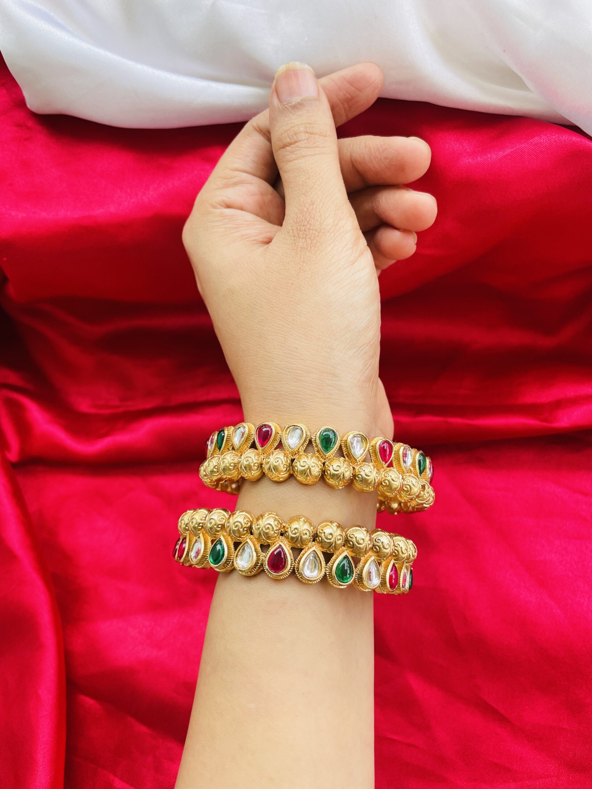 Multicolored Kundan Bangles AJP2024-95 - Image 2