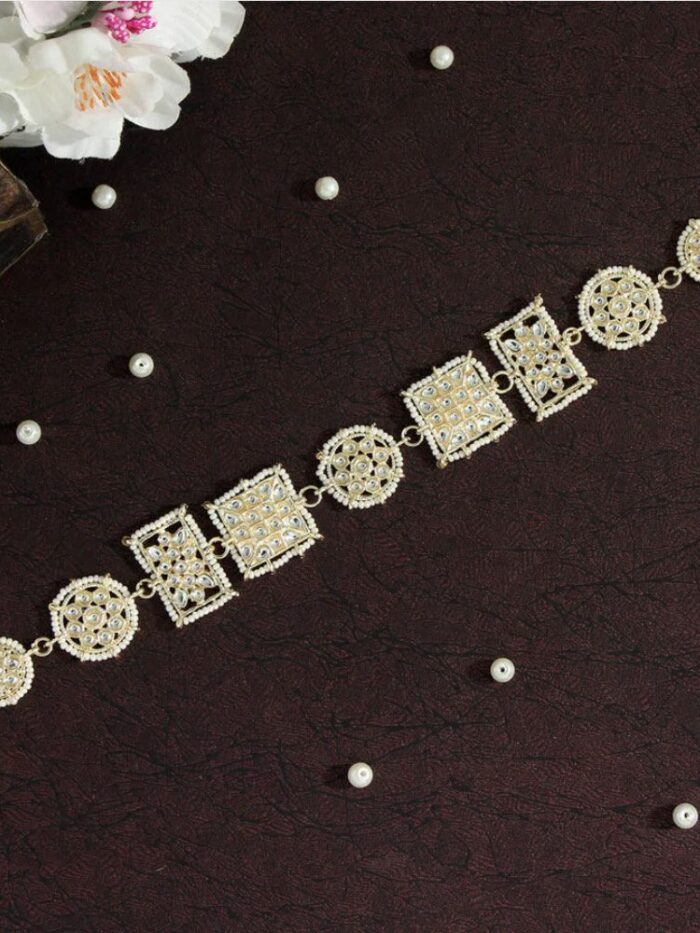 White Color Kundan Matha Patti AJP2023-16