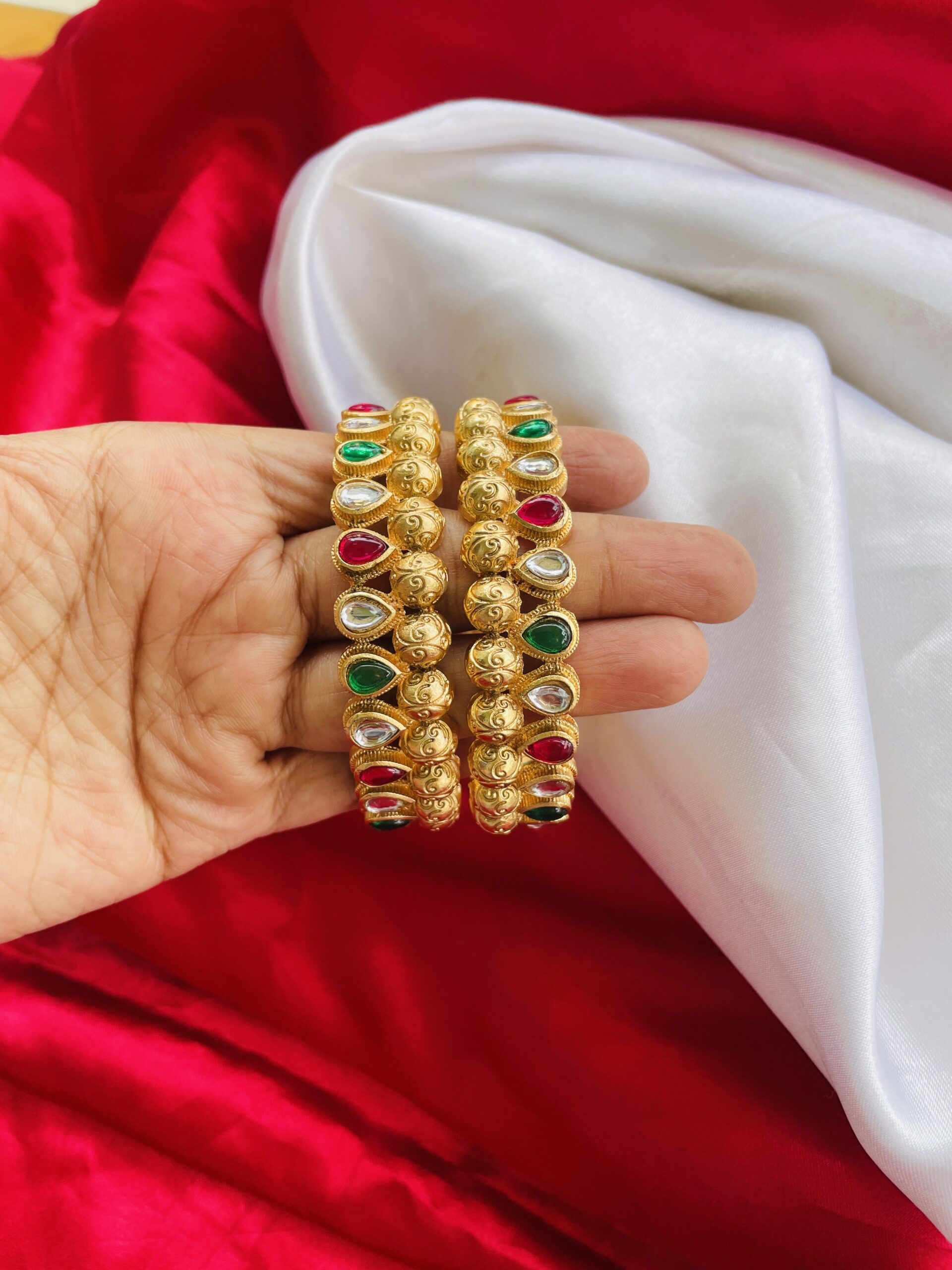 Multicolored Kundan Bangles AJP2024-95 - Image 3