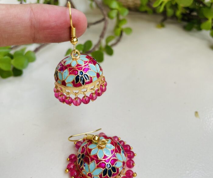 Mini Medium Size Meenakari Jhumkas AJP2024-192
