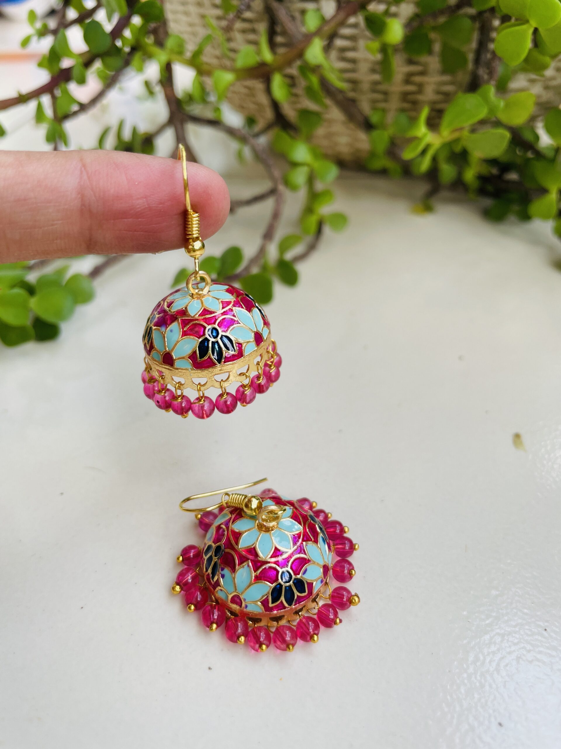 Mini Medium Size Meenakari Jhumkas AJP2024-192