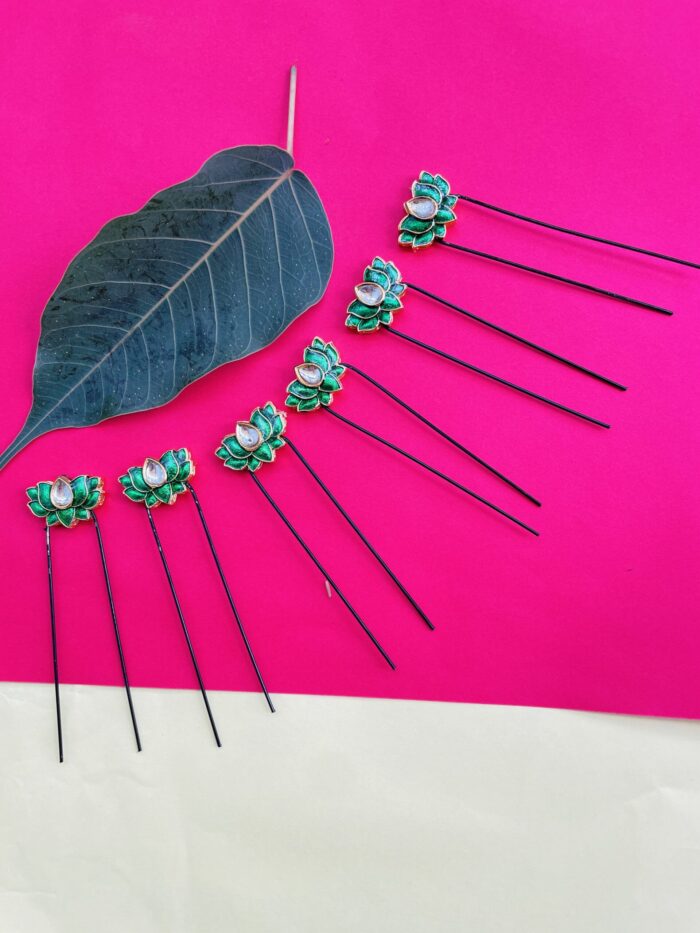 Green Lotus Hair Pin AJP2024-242