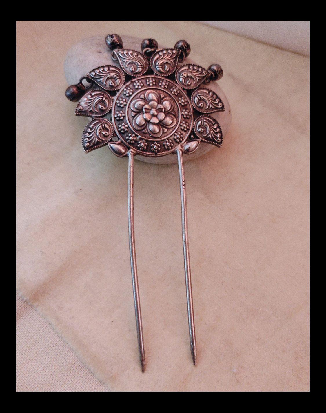 Silver Oxidised Hair Pin AJP2023-118