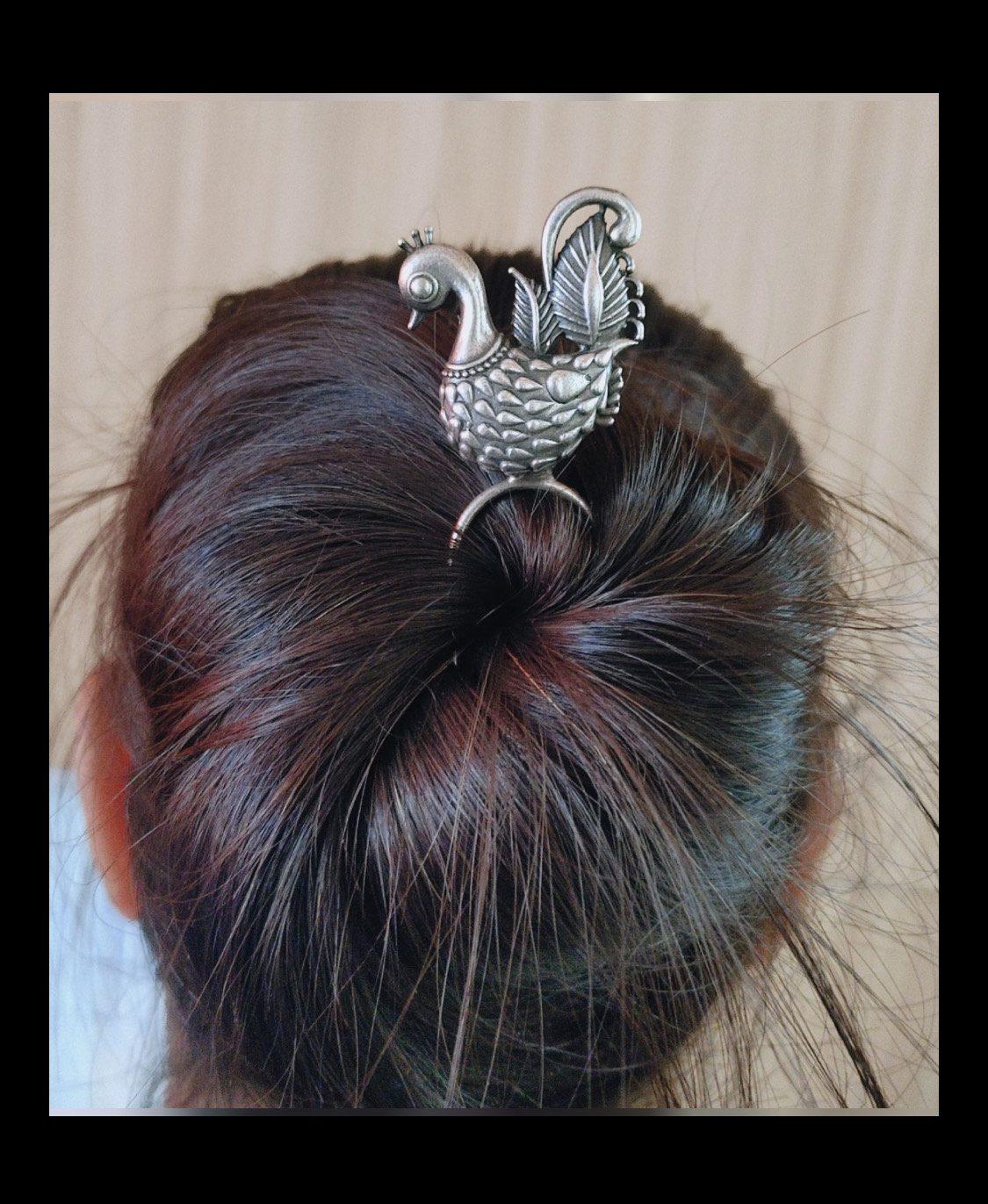 Peacock Hair Pin AJP2023-119 - Image 2