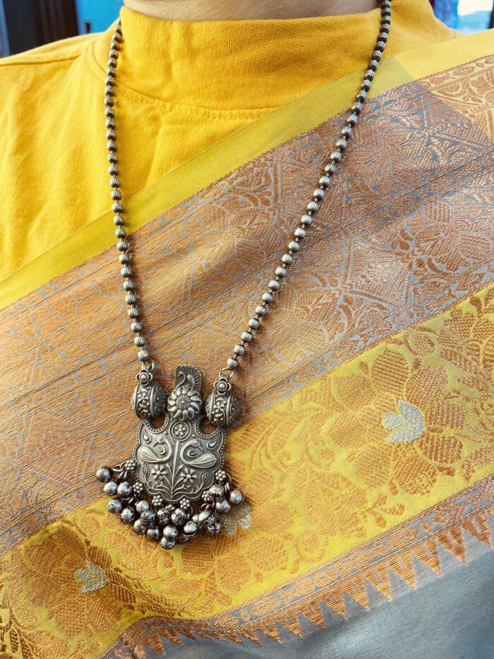 Abstract Silver Oxidised Necklace AJP2022-122