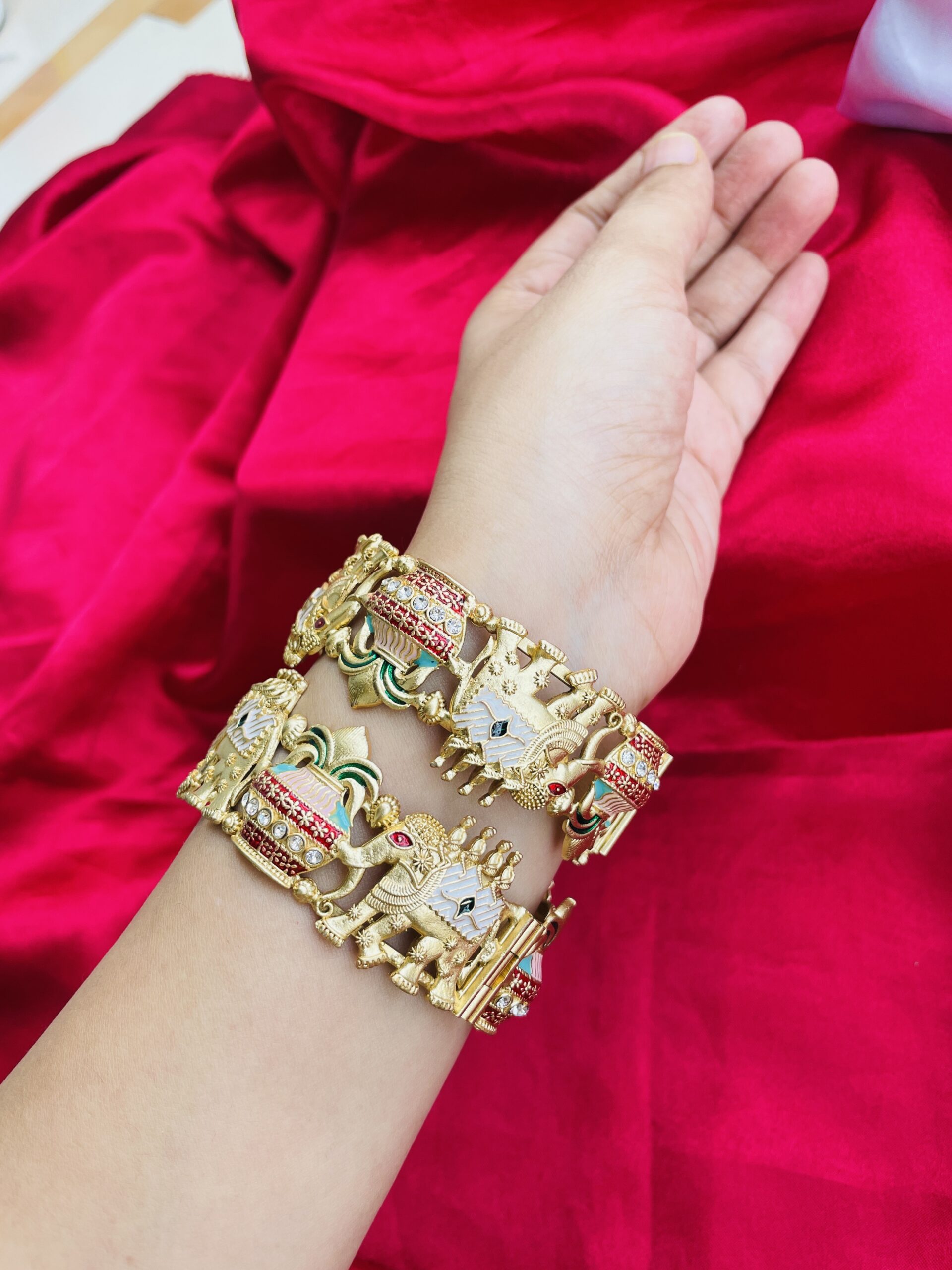 Elephant Kalash Bridal Bangles AJP2024-123 - Image 3
