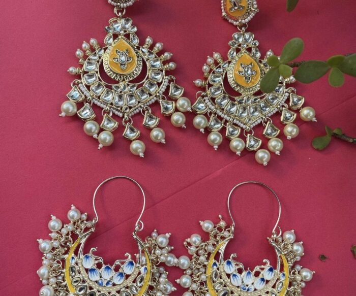 Meenakari Kundan Earring Combo AJP2023-55