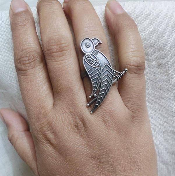 German Silver Oxidised Ring AJP2023-80