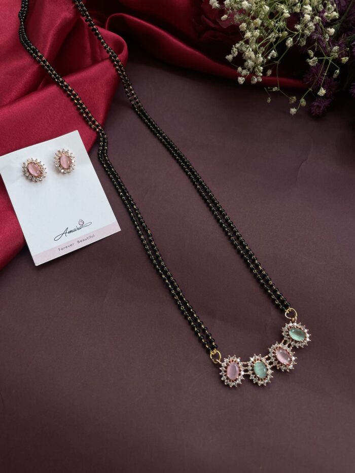 AD Stone Mangalsutra With Earrings AJP2023-355