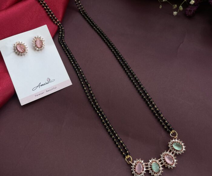 AD Stone Mangalsutra With Earrings AJP2023-355