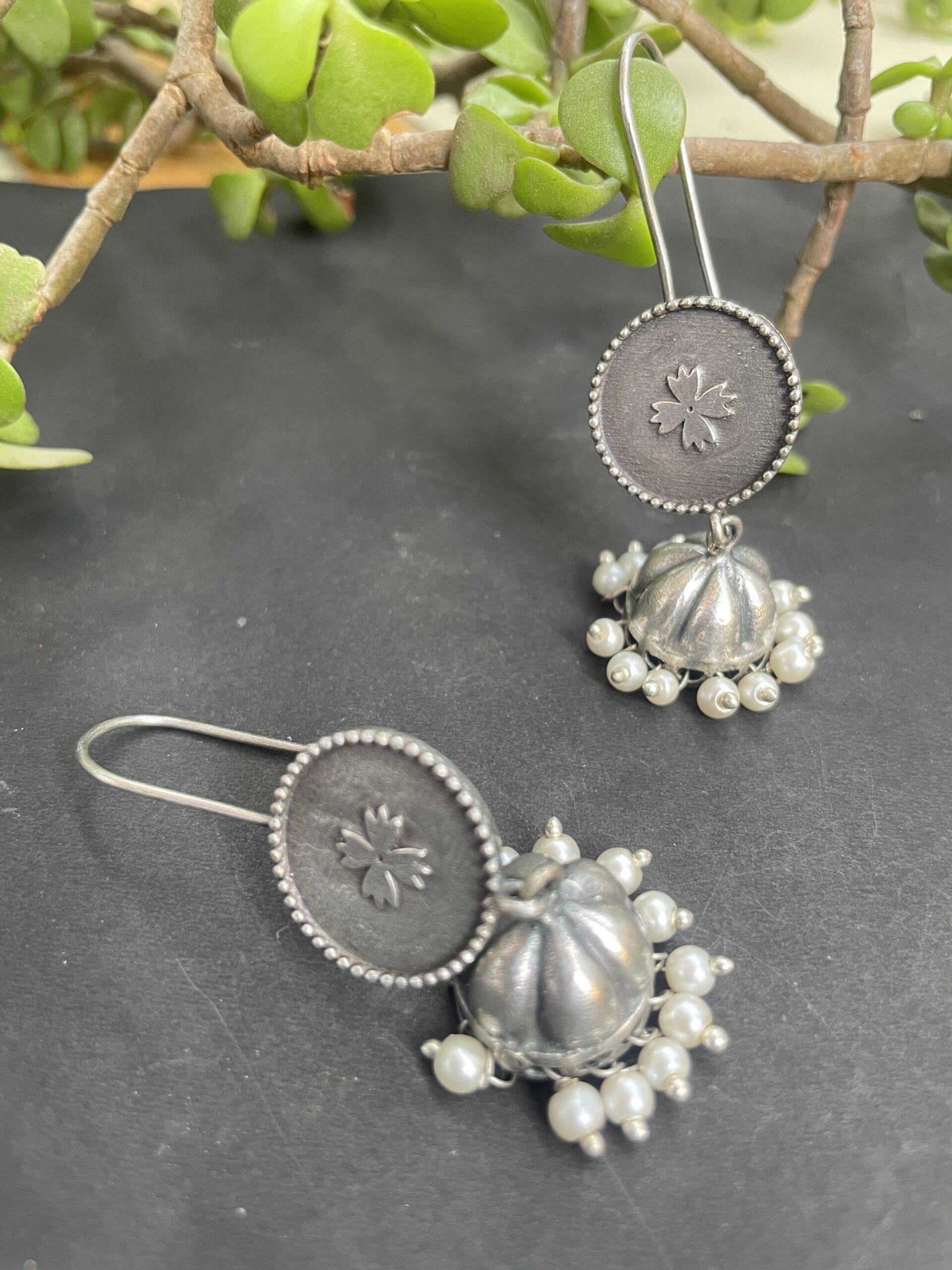 German Silver Oxidised Earrings Combo AJP2023-230 - Image 4