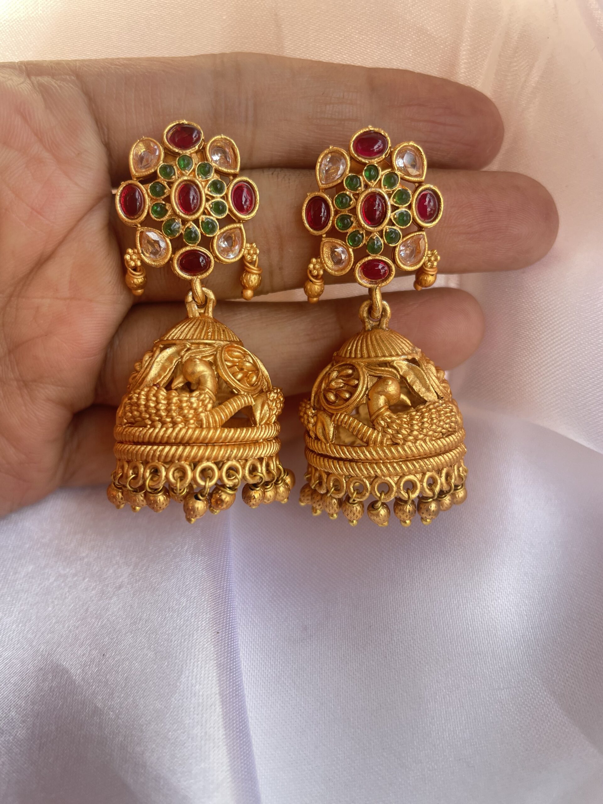 Kemp Pearls Jhumka AJP2022-41 - Image 2