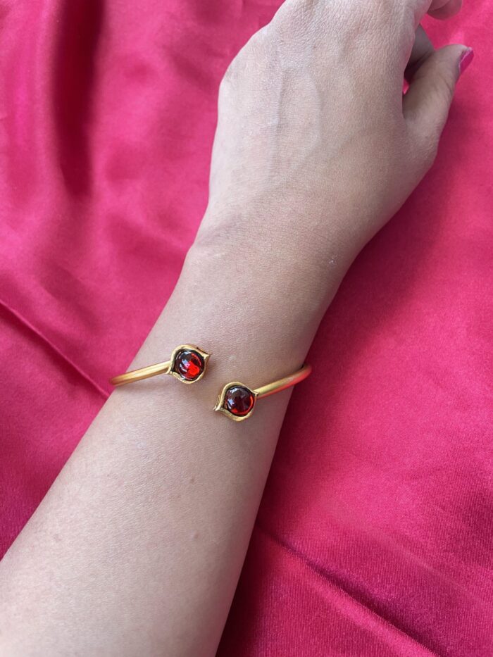 Gold Toned Studded Kada Bracelete AJP2023-72
