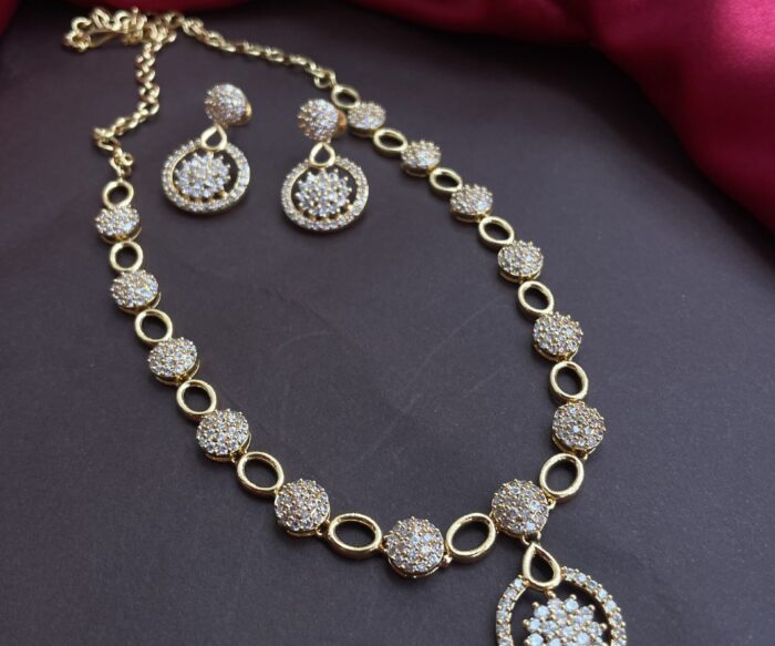 AD Stone Necklace With Earrings AJP2023-280
