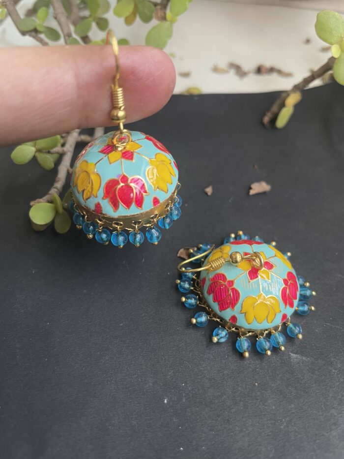 Meenakari Flower Design Jhumkas AJP2023-45