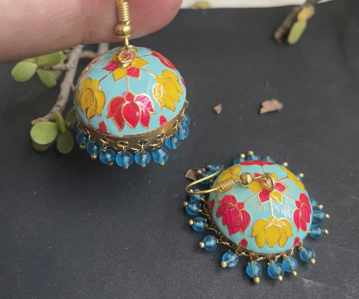 Meenakari Flower Design Jhumkas AJP2023-45