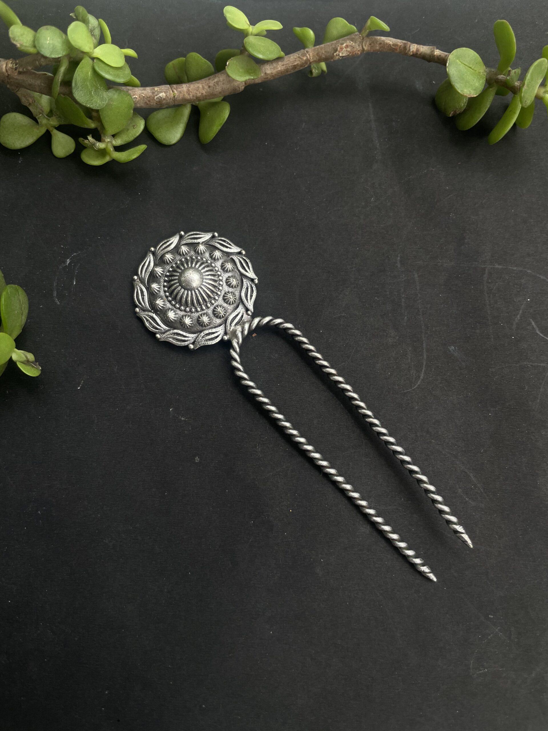 Silver Oxidised Hair Pin AJP2023-111