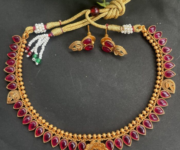 Simple Floral Necklace With Earrings AJP2023-101