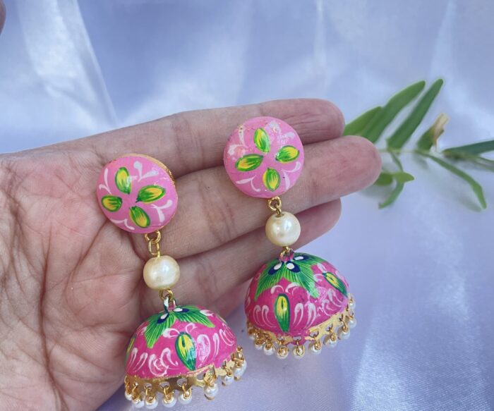Handpainted Elephant Meenakari Earrings AJP2023-07
