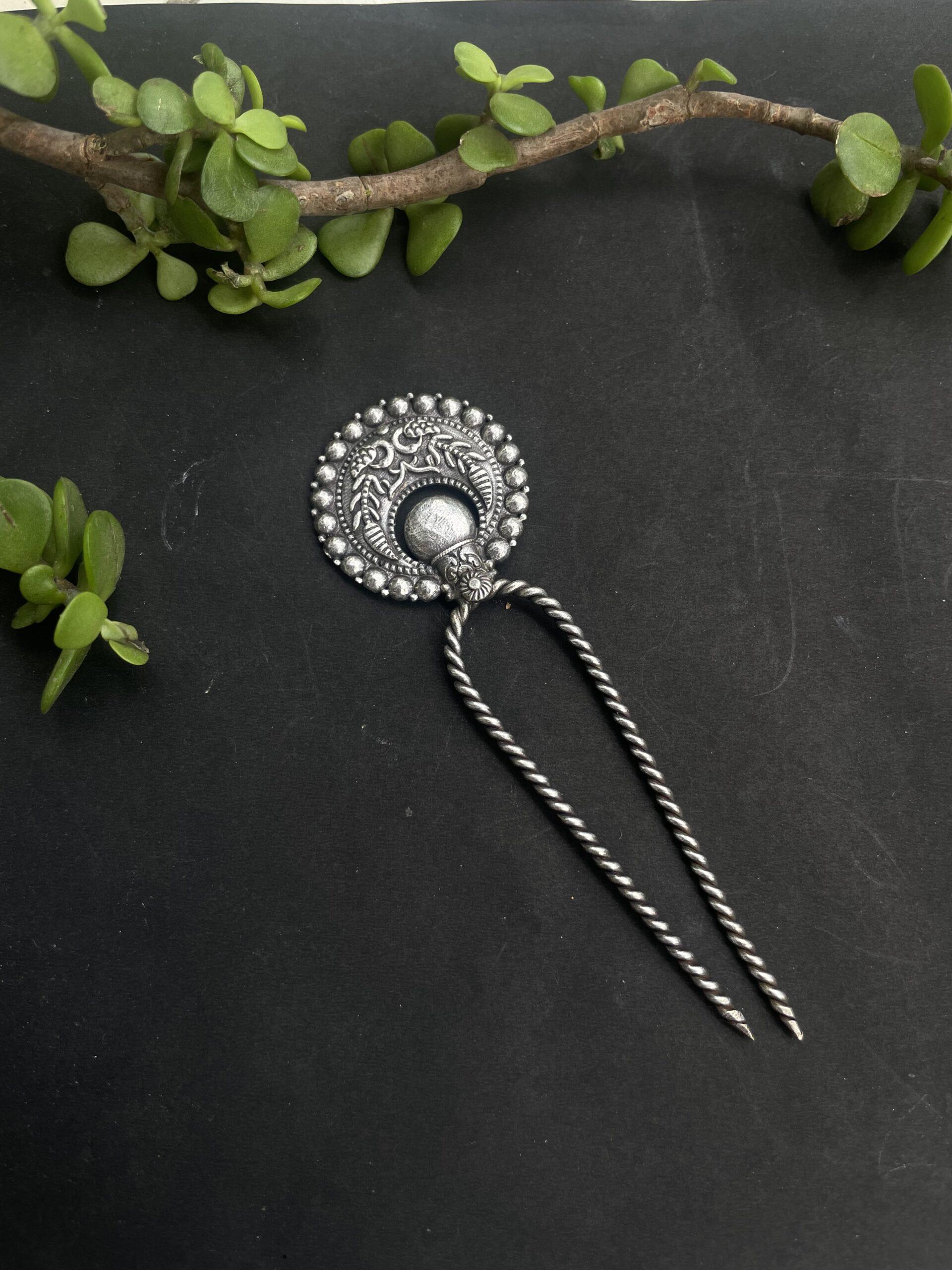 Silver Oxidised Hair Accessories AJP2023-106