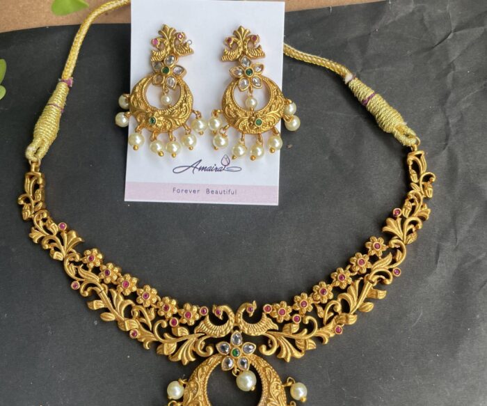 Kundan Necklace With Earrings AJP2023-104