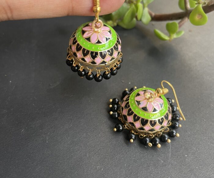 Small Sized Meenakari Jhumkas AJP2022-09