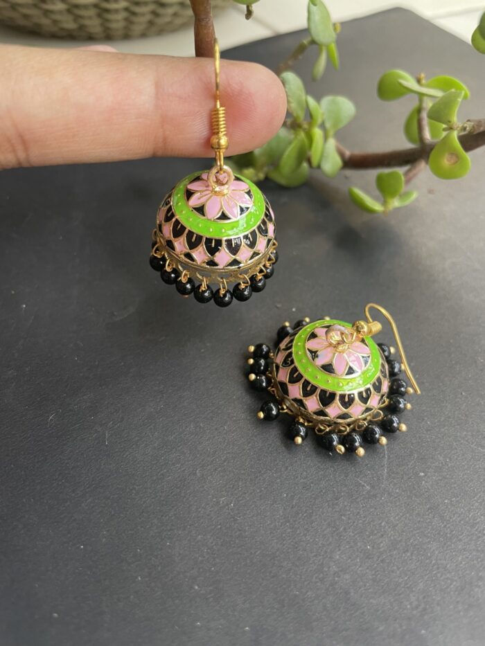 Small Sized Meenakari Jhumkas  AJP2022-09