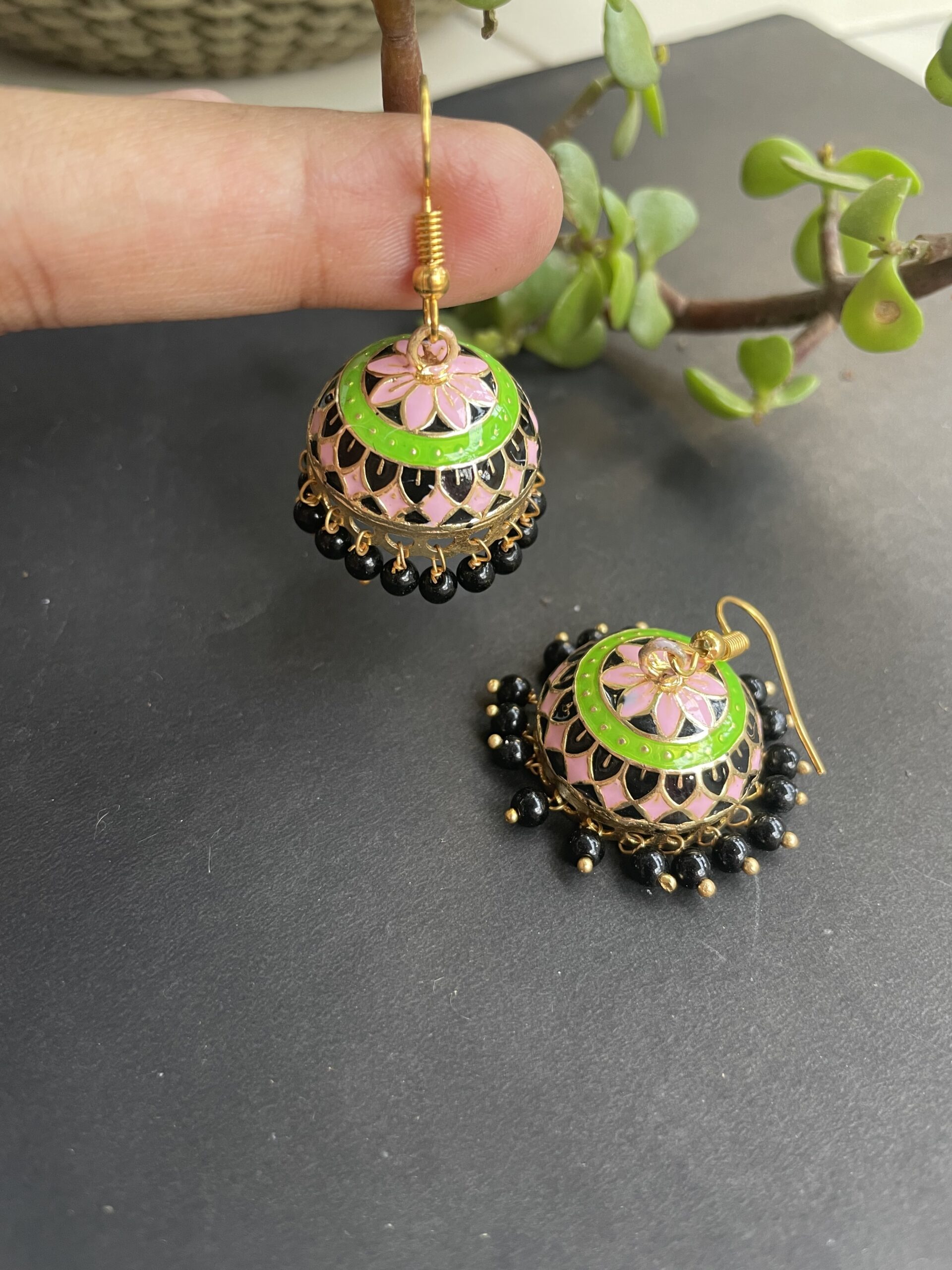 Small Sized Meenakari Jhumkas AJP2022-09