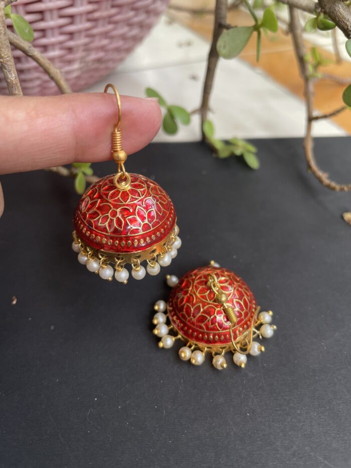 Medium Sized Meenakari Jhumkas AJP2023-238