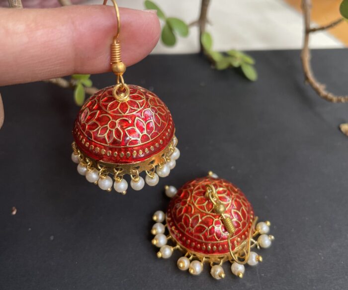 Medium Sized Meenakari Jhumkas AJP2023-238
