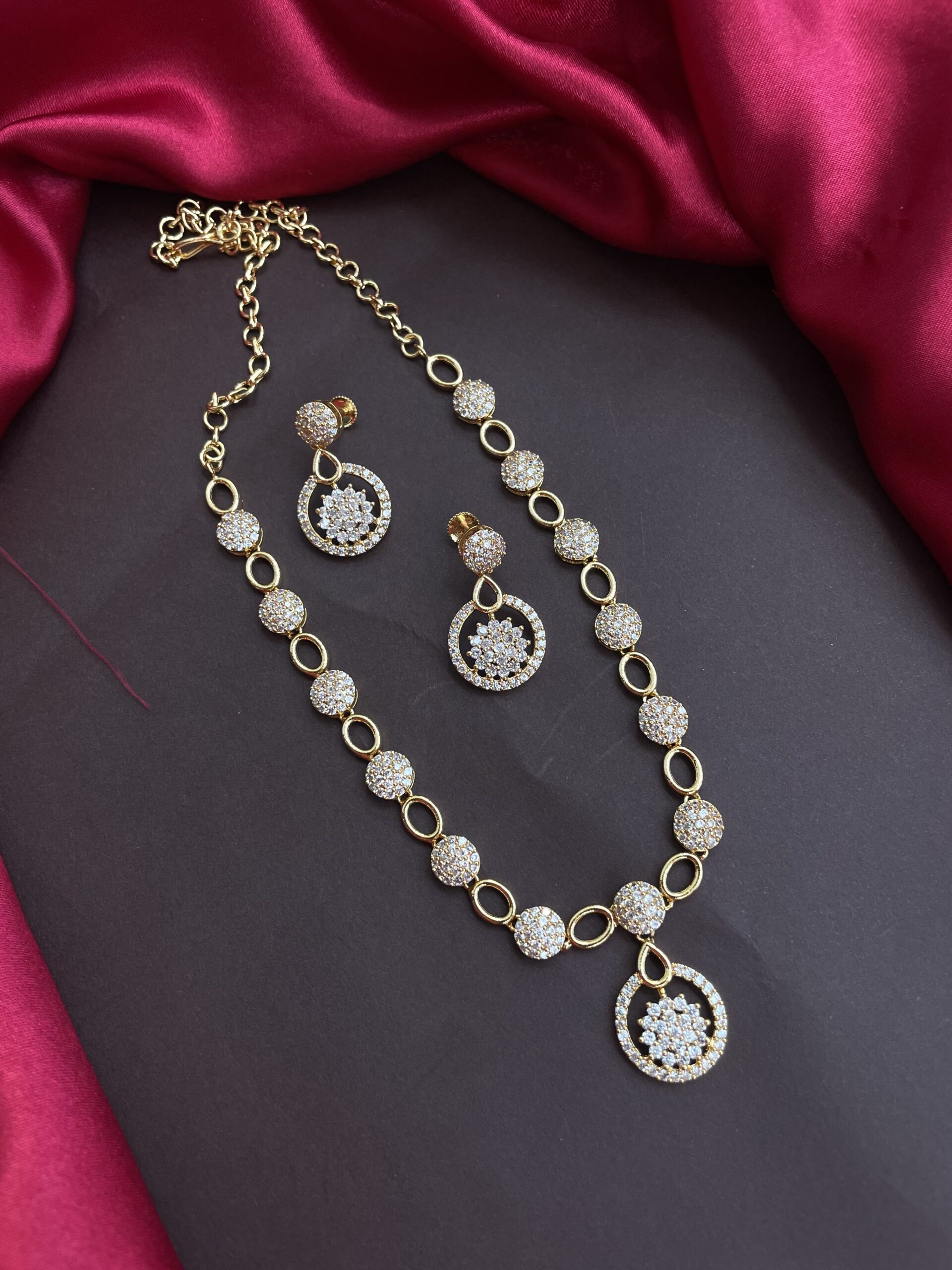 AD Stone Necklace With Earrings AJP2023-280 - Image 2