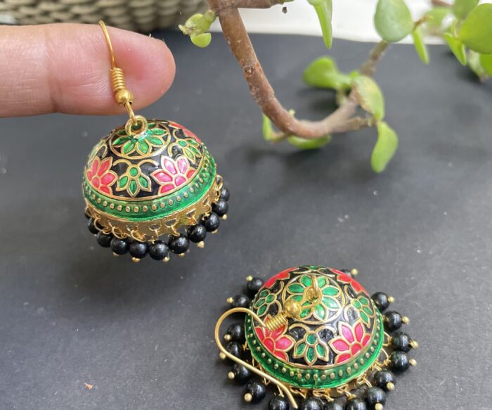 Medium Size Meenakari Dome Shaped Jhumkas AJP2023-38