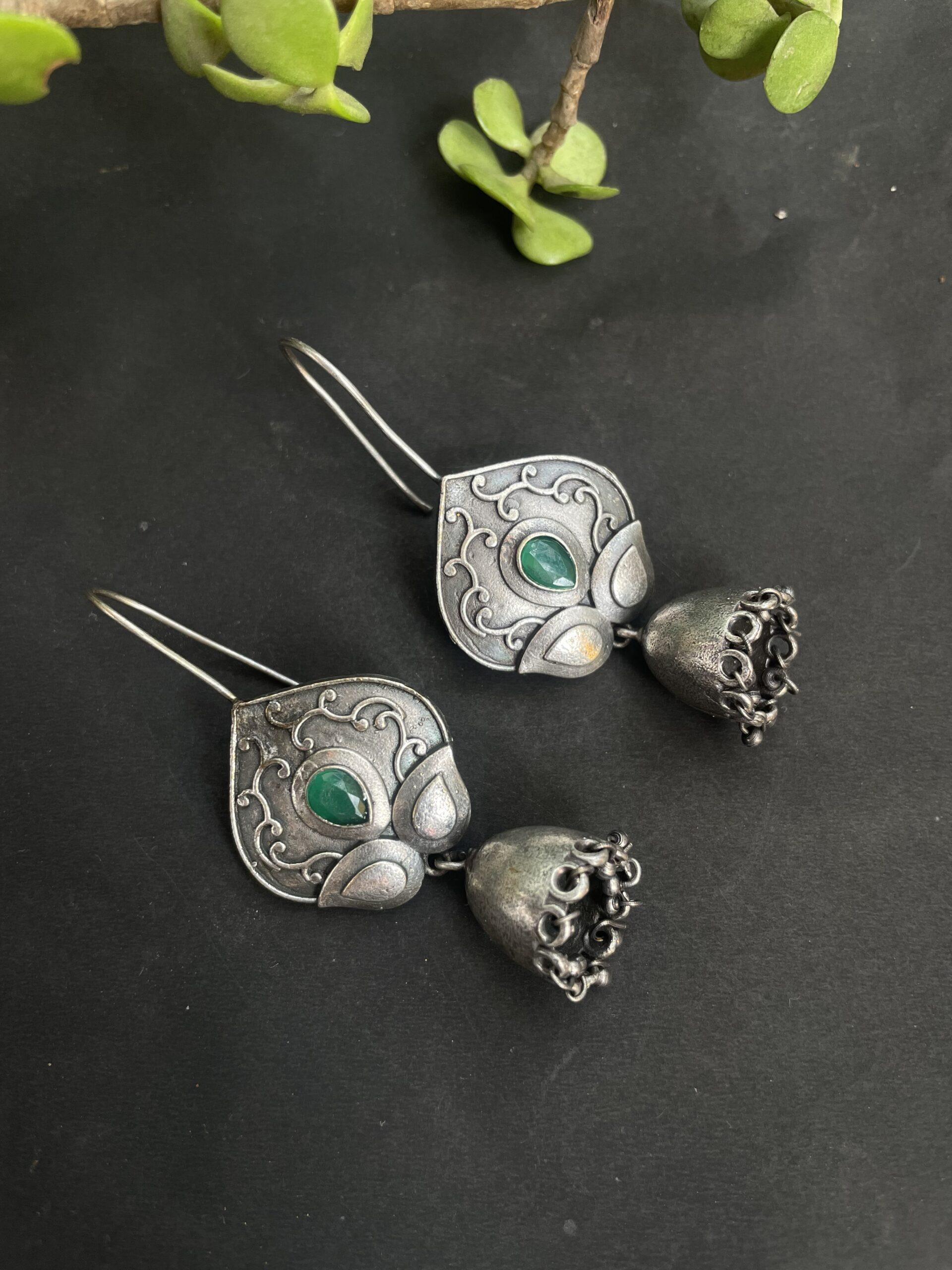 Hoop Style Oxidised Earrings AJP2023-93 - Image 2