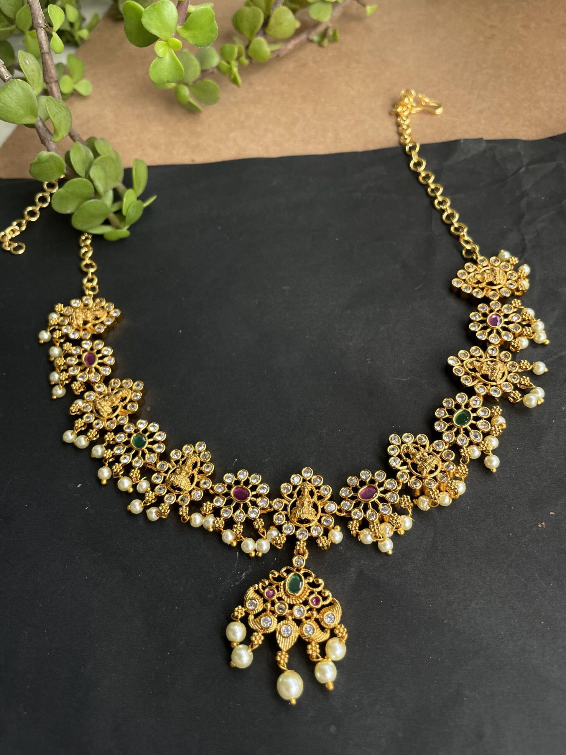 Laxmi AD Necklace With Earrings AJP2023-105 - Image 3