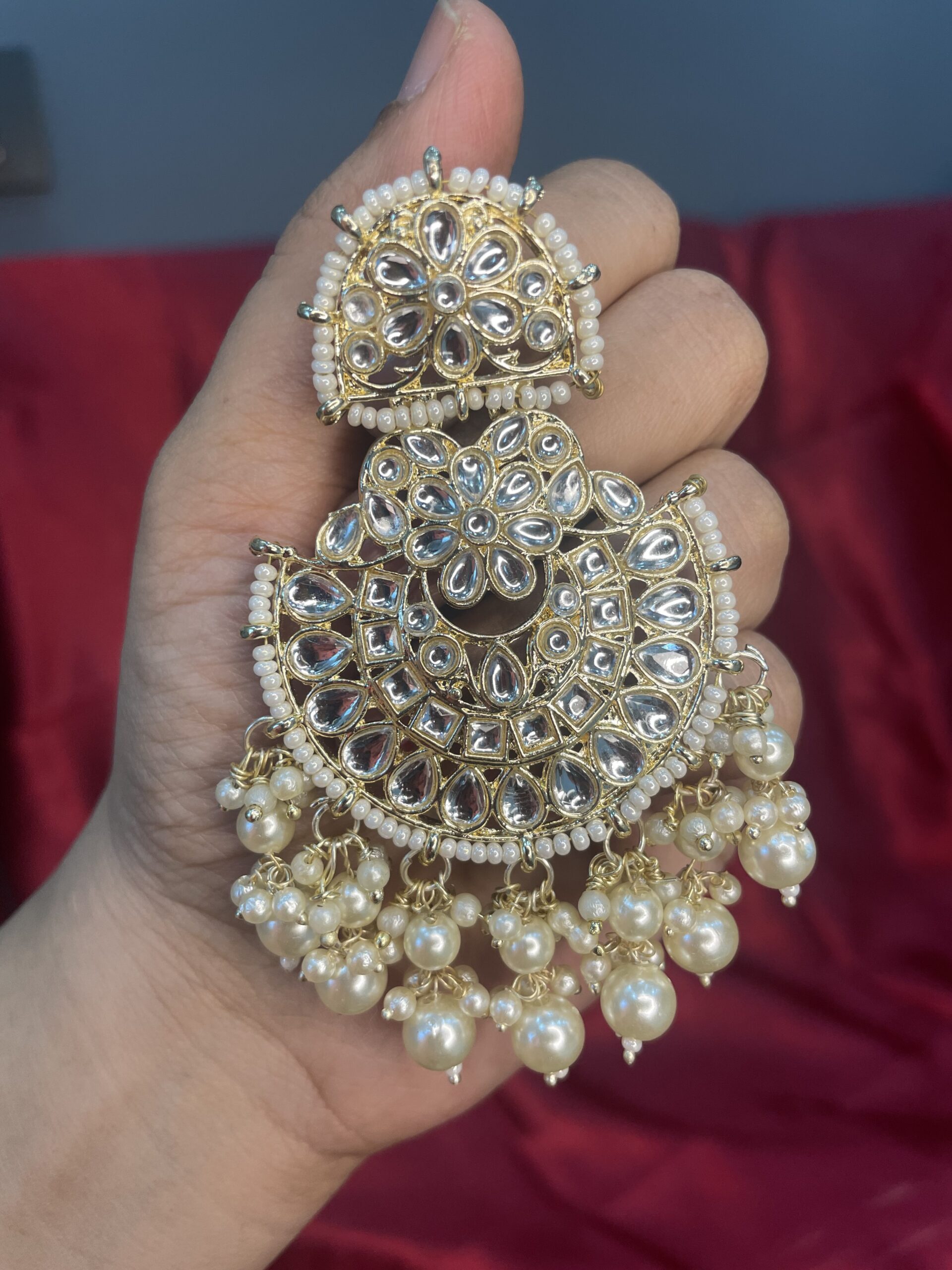 Kundan Earring With Motti Beads AJP2022-33 - Image 2
