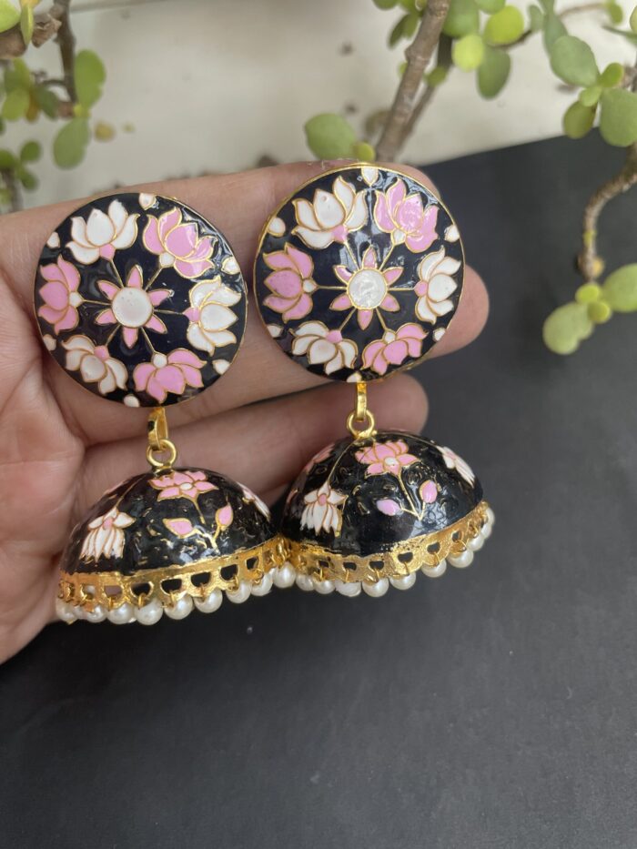 Gold Plated Multicolored Meenakari Earrings AJP2023-47