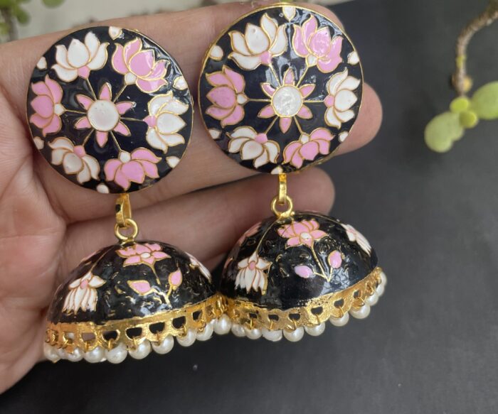 Gold Plated Multicolored Meenakari Earrings AJP2023-47