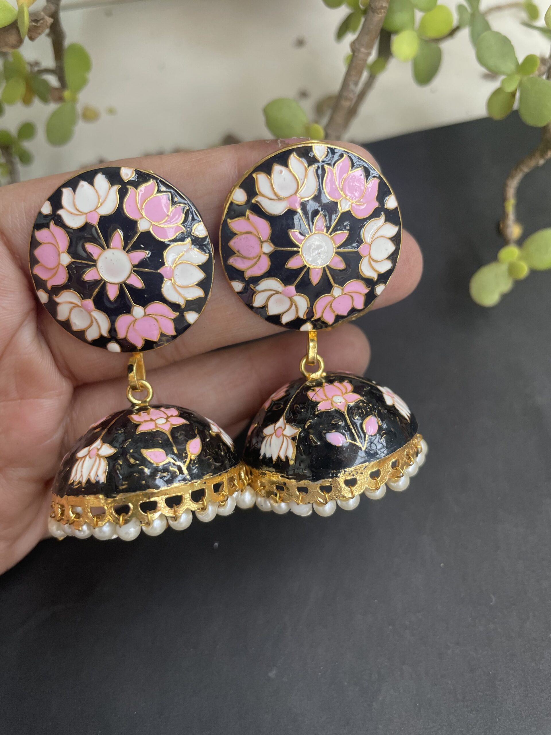 Gold Plated Multicolored Meenakari Earrings AJP2023-47