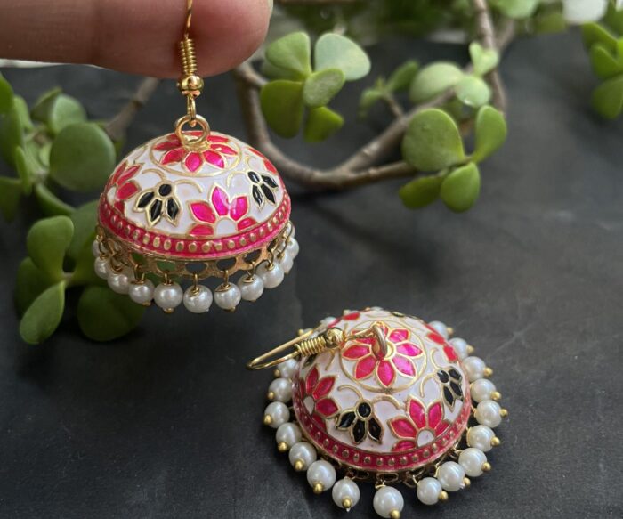 Medium Sized Meenakari Jhumkas AJP2023-133