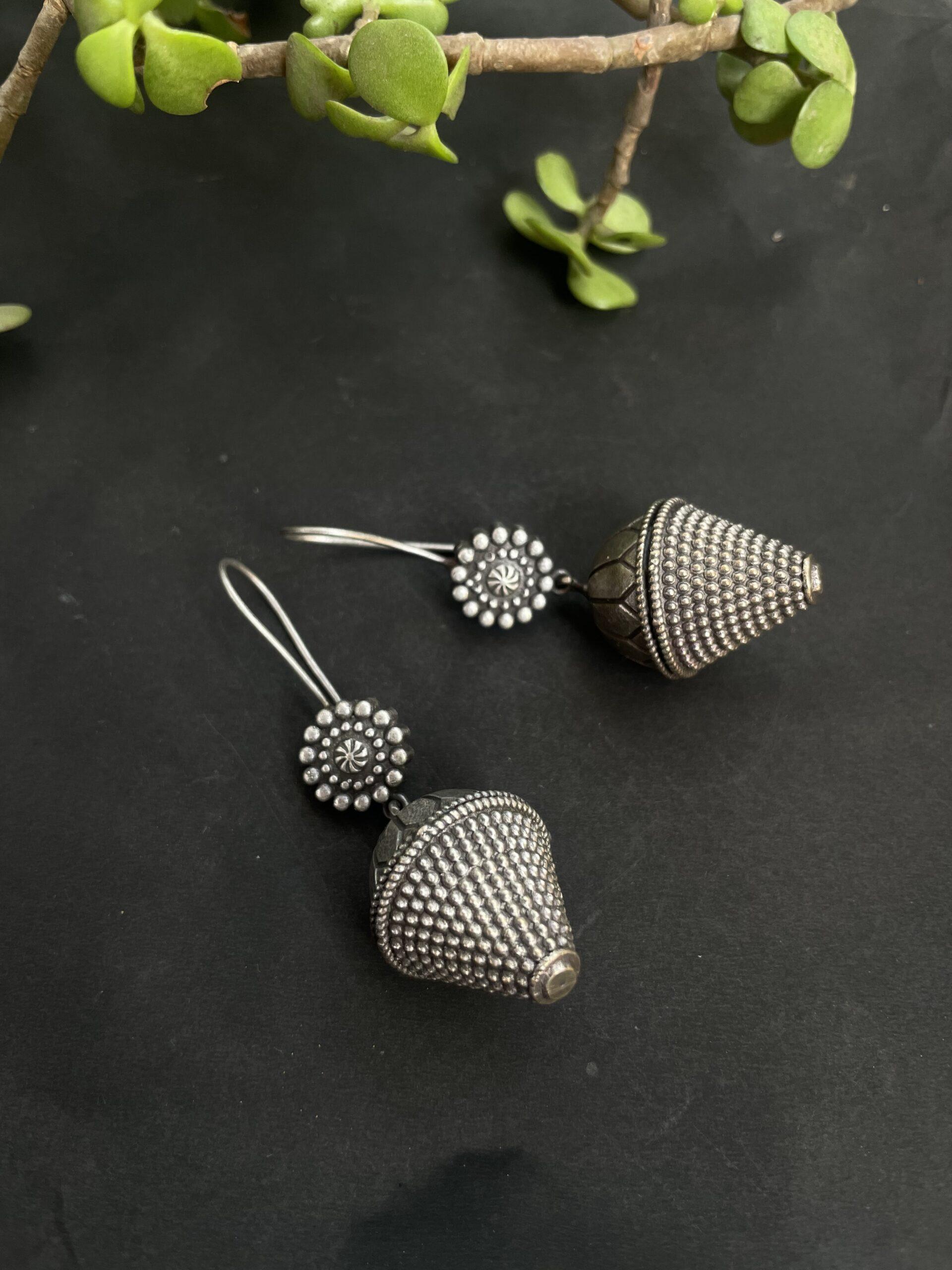 Shanku Style Oxidised Earrings AJP2023-90 - Image 3