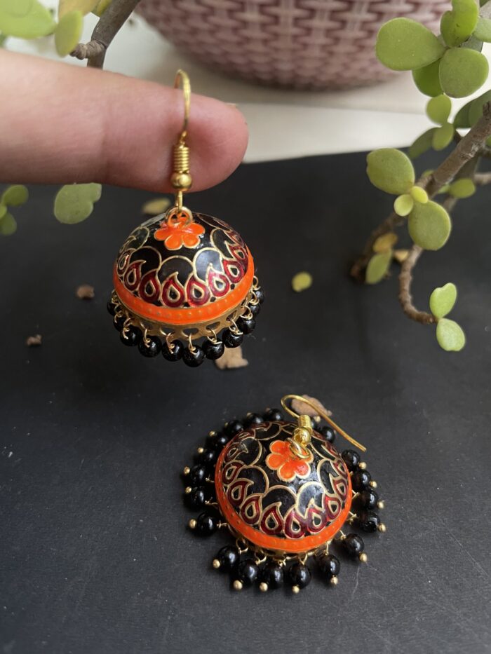 Multicolored Meenakari Jhumkas Earrings AJP2023-42