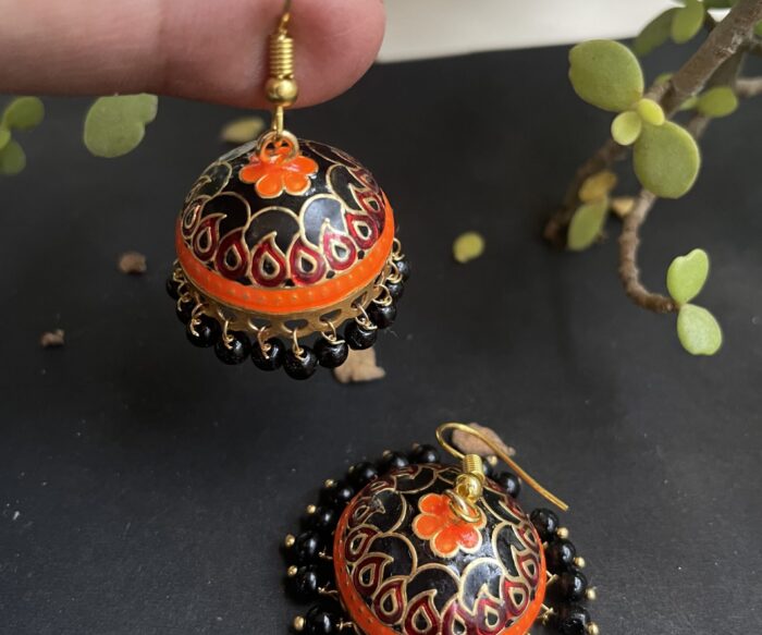 Multicolored Meenakari Jhumkas Earrings AJP2023-42