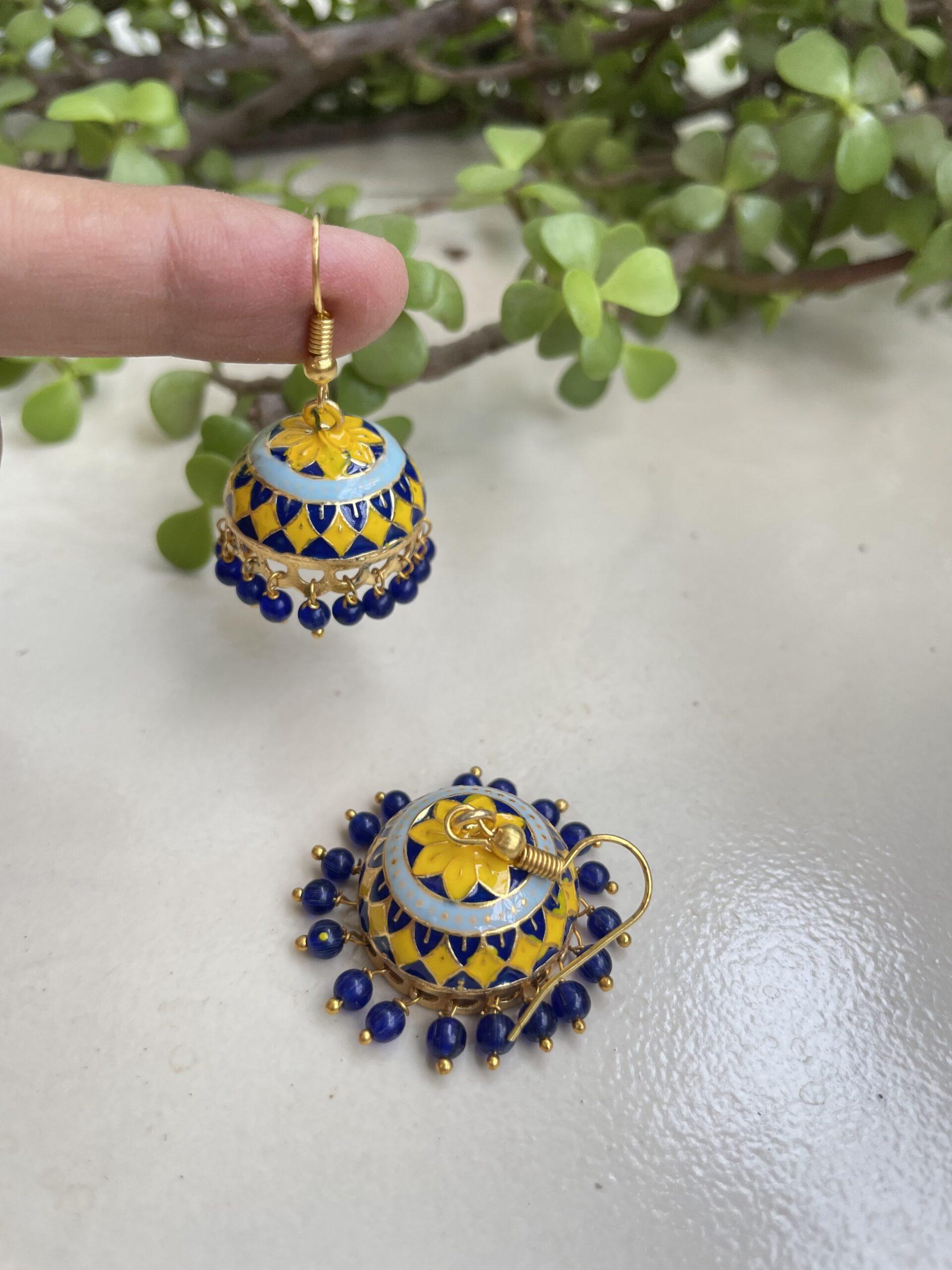 Small Size Meenakari Jhumkas AJP2023-173