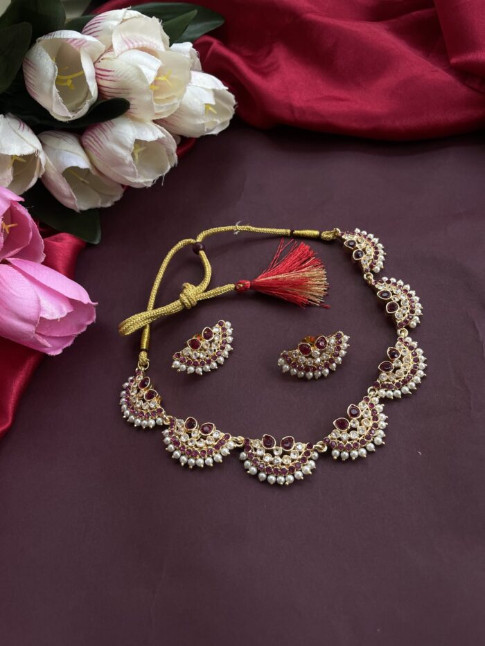 Simple & Elegant Necklace With Choker AJP2023-325