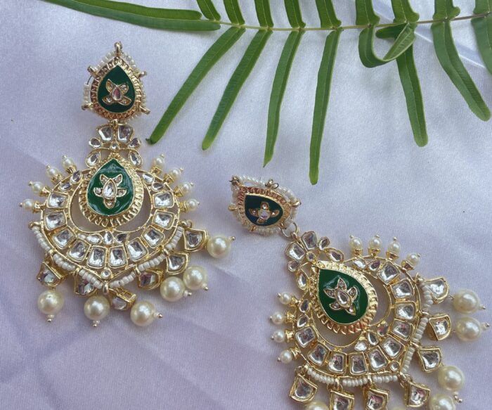 Super Light Weight Kundan Long Earring AJP2023-06